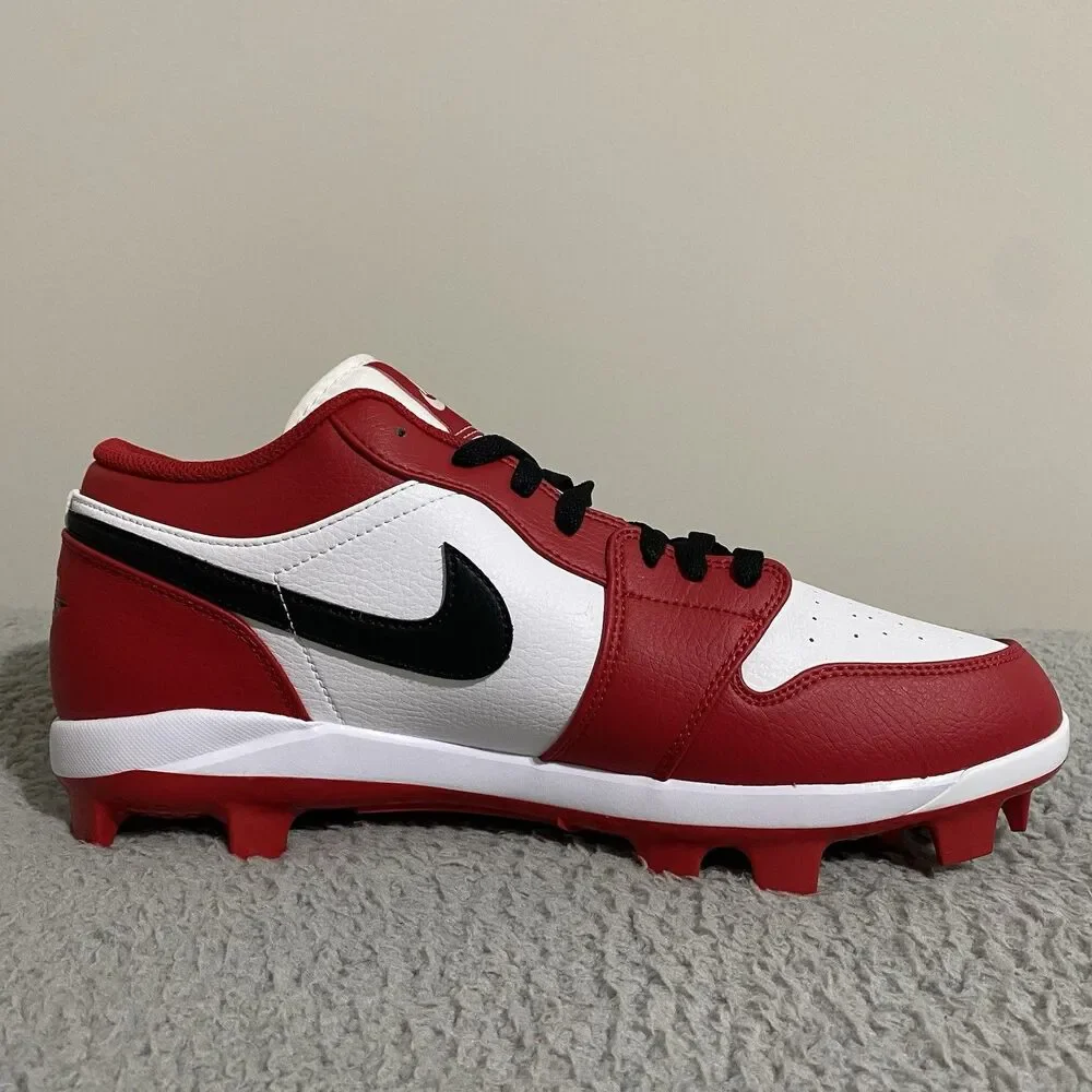 Nike Air Jordan 1 Retro MCS Low Chicago Baseball Cleats Mens 12.5 Red CJ8524-611
